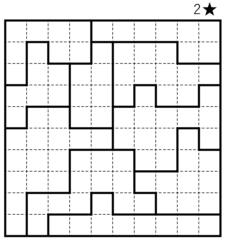 An image of the star battle puzzle, which can be solved online via the link below.
